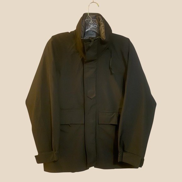 US Navy Cold Weather Parka Jacket Black Gore Tex Hooded Military Small XX Short